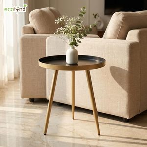 Table basse moderne en métal doré avec plateau en marbre, design minimaliste, meubles de salon, table d'appoint décorative M.F. INTERNATIONAL - Product Image 3