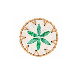 Handmade Mother of Pearl Woven Rattan <b>Coaster</b> Decorative <b>Drink</b> Cup Mat <b>for</b> Coffee Tea Mug Home Supplies - Product Image 1