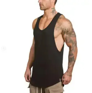 Débardeur Homme Personnalisé en Gros – Couleur Unie, Sport et Fitness, Respirant, Séchage Rapide, Tricoté Polyester/Coton, Style Décontracté - Product Image 2