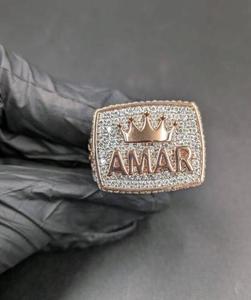 Bague de luxe en argent sterling 925 fin, sertie de moissanite taille brillant ronde, style hip-hop, pour femme et homme, idéale pour les mariages et les anniversaires - Product Image 3