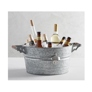 Rustic Farmhouse Metal <b>Ice</b> <b>Bucket</b> for Parties – Large Outdoor Beverage Chiller - Product Image 1