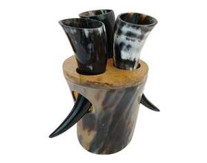Support de vaisselle Viking en corne naturelle fait main, agate polie, écologique, décoration de Noël sur le thème des animaux - Product Image 1