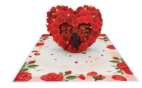 Tarjeta de Felicitación 3D Pop-Up para Graduación, Día de San Valentín, Cumpleaños, Forma Rectangular, Rosas Rojas, Mensaje de Amor, Personalizada, Papel de Alta Calidad
