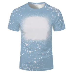 T-shirt jaune à manches courtes pour homme avec imprimé éclaboussures blanches, col rond, décontracté, respirant, tricoté, coupe classique, en polyester, pour le sport - Product Image 2