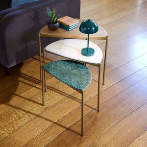 Juego de mesas nido de metal de primera calidad con acabado antiguo para muebles de lujo para el hogar y diseño de interiores de hoteles - Product Image 4