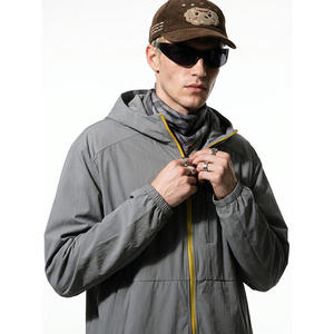 Veste technique pour homme avec fermeture éclair bidirectionnelle, protection solaire, imperméable, légère, coupe-vent avec col montant - Product Image 2