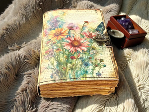 Vintage Floral Handmade Journal <b>with</b> Deckle Edge Paper | Botanical <b>Lock</b> Diary Personalized Artisan <b>Notebook</b> Gift - Product Image 4