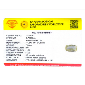 Exquisite 3 Carat Oval Cut Yellow Sapphire Loose Gemstone for Fine Jewelry - Product Image 4