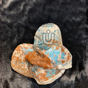 Gorra de cuero de vaca con pelo, estilo vintage, con efecto lavado ácido y salpicaduras metálicas, color marrón natural, novedad 2026 - Product Image 4