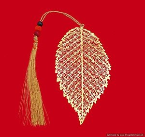 Leaf Shape Metal <b>Bookmark</b> with Tassel Pendant Charm Elegant Page Marker for Books Journals School Supplies - Product Image 3