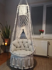 Macrame <b>Hammock</b> Swing, <b>Hammock</b> Chair, Macrame Swing Chair, Outdoor Swing, <b>Indoor</b> Swing, Adult Swing chair, Bedroom hanging chair - Product Image 2