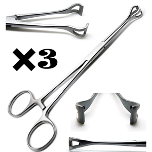 Juego de 3 Pinzas Quirúrgicas Veterinarias Babcock de 6.4 Pulgadas, Instrumentos Quirúrgicos de Primera Calidad - Product Image 1