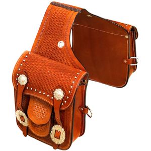 Leather Horse Saddle Bag Western Style 100% Buffalo Leather Customizable Premium Handmade Traditional Steel/Brass <b>Hardware</b> - Product Image 1
