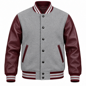 Veste universitaire d'hiver pour homme, personnalisée, brodée sur le devant, de haute qualité, 100% toile de laine, imperméable, coupe-vent, bicolore - Product Image 6