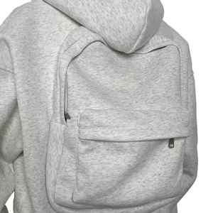 Sweat-shirt à capuche surdimensionné pour homme, gris uni, en molleton français, décontracté, avec poche, coupe classique, pour l'automne - Product Image 4