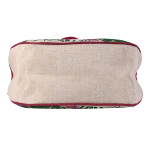 High Quality Eco-Friendly Cotton <b>Canvas</b> Tote <b>Bag</b> with Botanical Flower Print <b>Large</b> Capacity Handbag From Indian Supplier - Product Image 4