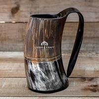 Chope en corne de Viking européenne sculptée à la main, tasse gravée unique pour le méad, la bière, les souvenirs de fête |   Qualité d'exportation personnalisable
