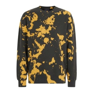 2026 New Acid Men's Oversized <b>Tie</b>-Dye Crew Neck Sweatshirt Knitted Casual Pullover Autumn Regular Fit Yellow Black Pattern - Product Image 1