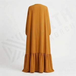 Colección Musulmana: Ropa Tradicional de Primera Calidad, Abaya de Manga Larga, Holgada, con Volantes, Estilo Modesto - Product Image 2