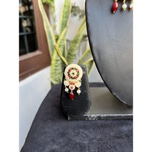 Alloy Red Green Choker <b>Set</b> For Women Bridal Wedding Jewelry Indian Ethnic Export Quality - Product Image 2