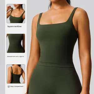 Ensemble de sport en nylon personnalisé, tenue de yoga une pièce, vêtements de sport, combinaisons une pièce pour femmes, combinaisons dos nu - Product Image 1
