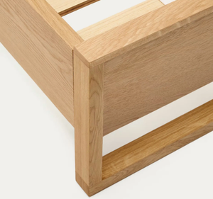 Base de Cama Minimalista de Madera de Teca Sólida con Acabado Natural, Cama Moderna con Plataforma, Estilo Escandinavo, Tamaño King, 3 Años de Garantía - Product Image 4