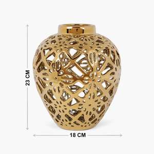 Vase en métal laiton, vase décoratif de luxe pour fleurs, pour le salon, la maison et la décoration de jardin - Product Image 3