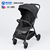 Poussette bébé universelle légère en alliage d'aluminium à 4 roues silencieuses, pliable d'une seule main, inclinable, portable, pour voyage