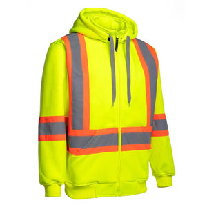 Sudadera con Capucha Unisex Amarilla de Alta Visibilidad, Reflectante, de Poliéster, con Serigrafía, para Trabajadores en Exteriores - Product Image 1