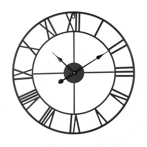 24-Inch Classic Decorative Wall <b>Clock</b> with Roman Numerals Battery Operated <b>Silent</b> Non-Ticking for Living Room Decor - Product Image 1