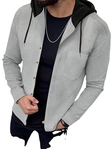 2025 hommes gaufré Style décontracté réversible à manches longues manteau avec chapeau toute la mode printemps automne porter - Product Image 2