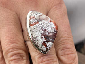 925 argent Sterling classique grande bague pour femme dentelle folle agate pierre précieuse pour fiançailles de mariage ou cadeau de fête - Product Image 2