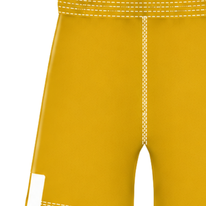 Shorts de rugby jaune doré et blanc, taille élastique avec cordon de serrage, pour performance athlétique, entraînement, match, vêtements de sport d'équipe, légers - Product Image 3