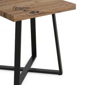 Hand-Carved Hexagonal Wooden Side <b>Table</b> Customized Color Floral Pattern Industrial Metal Accent <b>Stool</b> for Entry Living Room - Product Image 4