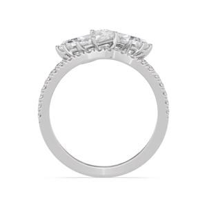 Anillo de Diamante Cultivado en Laboratorio con Corte Escalonado, Piedra Lateral en Forma de Pera, Oro Rosa, Oro Blanco 9K, Joyería Elegante con Diamantes, Estilo Clásico - Product Image 6