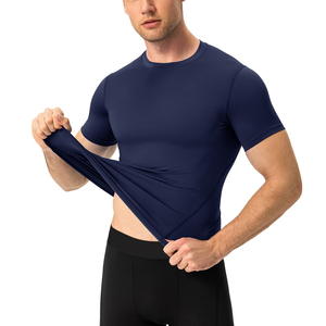T-shirt de sport pour homme de qualité supérieure, manches courtes, séchage rapide, 100% polyester, t-shirts de compression - Product Image 4