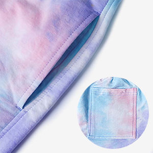 Shorts de plage décontractés pour hommes, légers, 100 % coton, motif camouflage tie-dye, avec cordon de serrage à la taille - Product Image 4