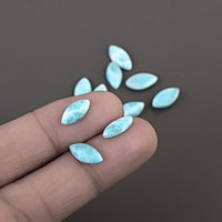 Prêt à expédier : Cabochon de Larimar naturel, taille marquise, pierre authentique dominicaine pour la guérison et la méditation, bijoux, marché des pierres précieuses de Miami