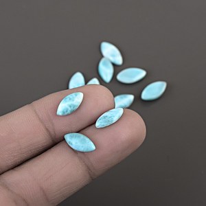 Prêt à expédier : Cabochon de Larimar naturel, taille marquise, pierre authentique dominicaine pour la guérison et la méditation, bijoux, marché des pierres précieuses de Miami - Product Image 2