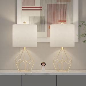 <b>Crystal</b> Prism Metal <b>Table</b> <b>Lamp</b> with Geometric Gold Iron Base Premium Linen Drum Shade Warm Ambient Lighting for Modern Homes - Product Image 3
