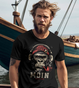 เสื้อยืดคอกลมแขนสั้นลำลองผ้าเจอร์ซีย์คอตตอน 100% สีดำ น้ำหนัก 220 กรัม รุ่น Custom Pro Club Heavyweight สำหรับผู้ชาย พิมพ์ลายโลโก้ด้วยระบบดิจิทัล - Product Image 5