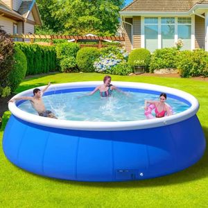 Piscina Gonfiabile Rettangolare per Famiglie 244x63cm, Facile da Installare, in PVC per Esterni - Product Image 1