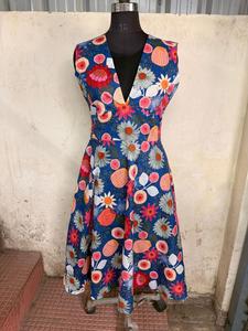 Women's 100% Cotton Screen Printed Maxi <b>Dress</b> Floral Sleeveless Summer Casual Resort Beach Wear Long Cotton <b>Dress</b> - Product Image 4