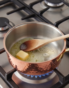 Copper Sauce <b>Pan</b> With Hammered Design And Lid Handmade Vintage Style For Home Kitchen Use And Induction Cooker Use - Product Image 5