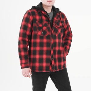 Sweat-shirt à capuche vintage pour homme, doublure en flanelle à carreaux, fermeture éclair, décontracté, ample, manches longues, multicolores, en flanelle - Product Image 2