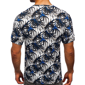 Men's Short Sleeve O-Neck T-<b>Shirt</b> Digital Print Palm Pattern <b>100</b>% <b>Polyester</b> Breathable Casual Jersey Fit Regular Length - Product Image 2