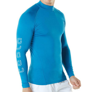 Maillots de bain anti-UV en polyester et élasthanne pour hommes, couleur bleue, sublimation intégrale, manches longues, UPF50+, séchage rapide, respirant, écologique, 160g, logo personnalisé - Product Image 5