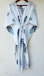 Vestido Kaftán Casual de Verano sin Mangas con Estampado Floral Tropical Digital, de Algodón, para Mujer, Islas del Pacífico Asiático, Disponible en 10 Tallas - Product Image 3