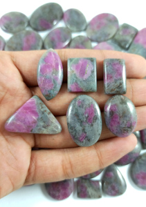 Radha Arts Natural <b>Ruby</b> Feldspar Cabochon High Polished 20-40mm Bulk Lot Loose Gemstone for Making Handmade Silver Pendant - Product Image 2