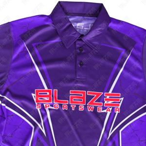 Blaze Fight Wear Polo transpirable personalizado, diseño de cuello impreso, Polo de sublimación de poliéster, camisetas para hombres, Logo Polo de Golf - Product Image 3